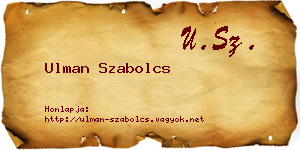Ulman Szabolcs névjegykártya